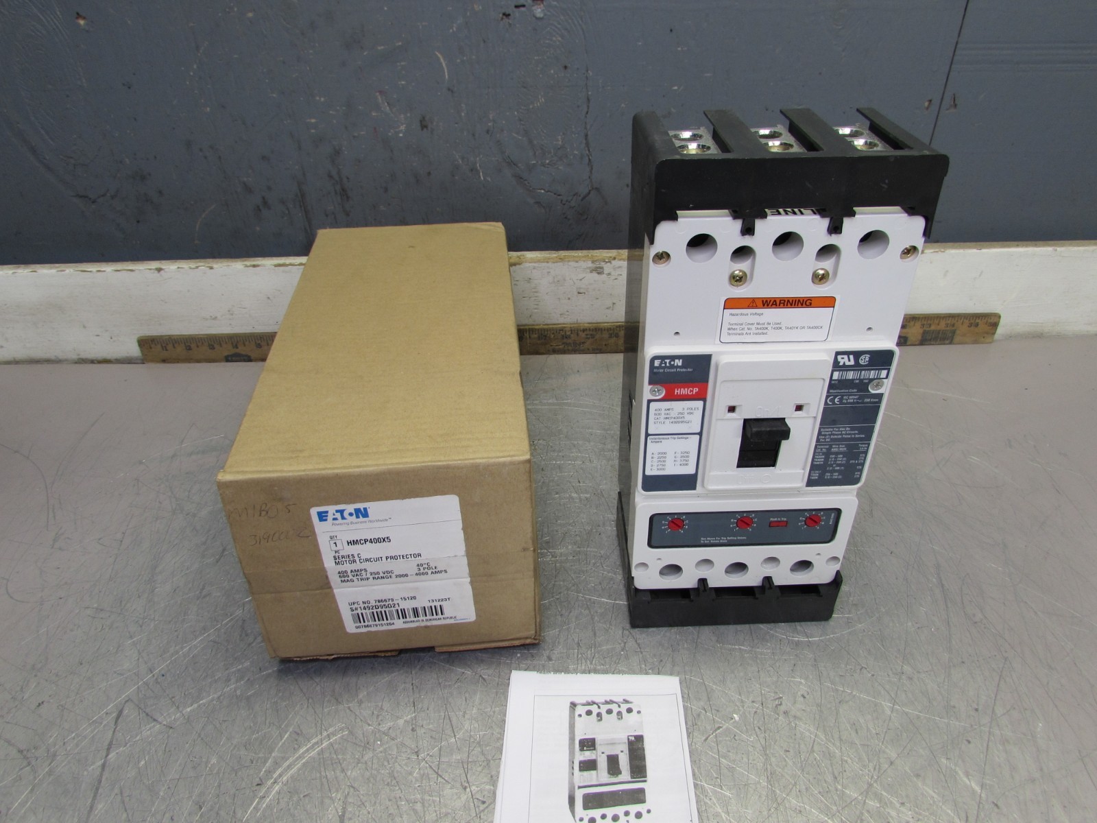 New! Eaton HMCP400X5 , Circuit Breaker, 3P/400A/600Vac/250Vdc, NIB! MAKE OFFER!