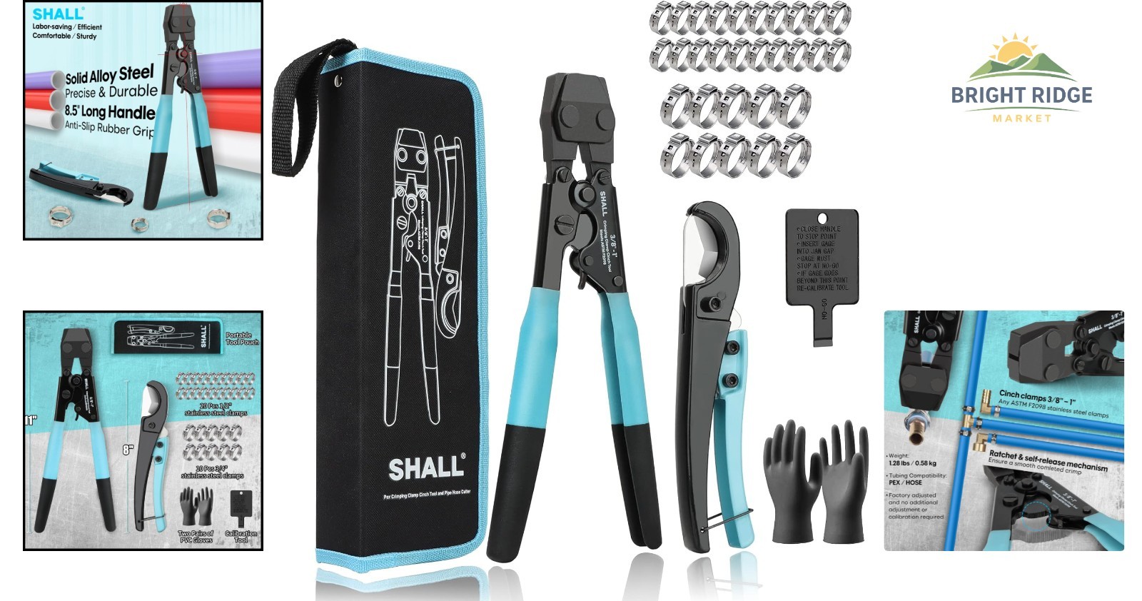 Efficient Pex Crimping Tool Kit for Plumbing Tasks with Comfortable Rubber Grip