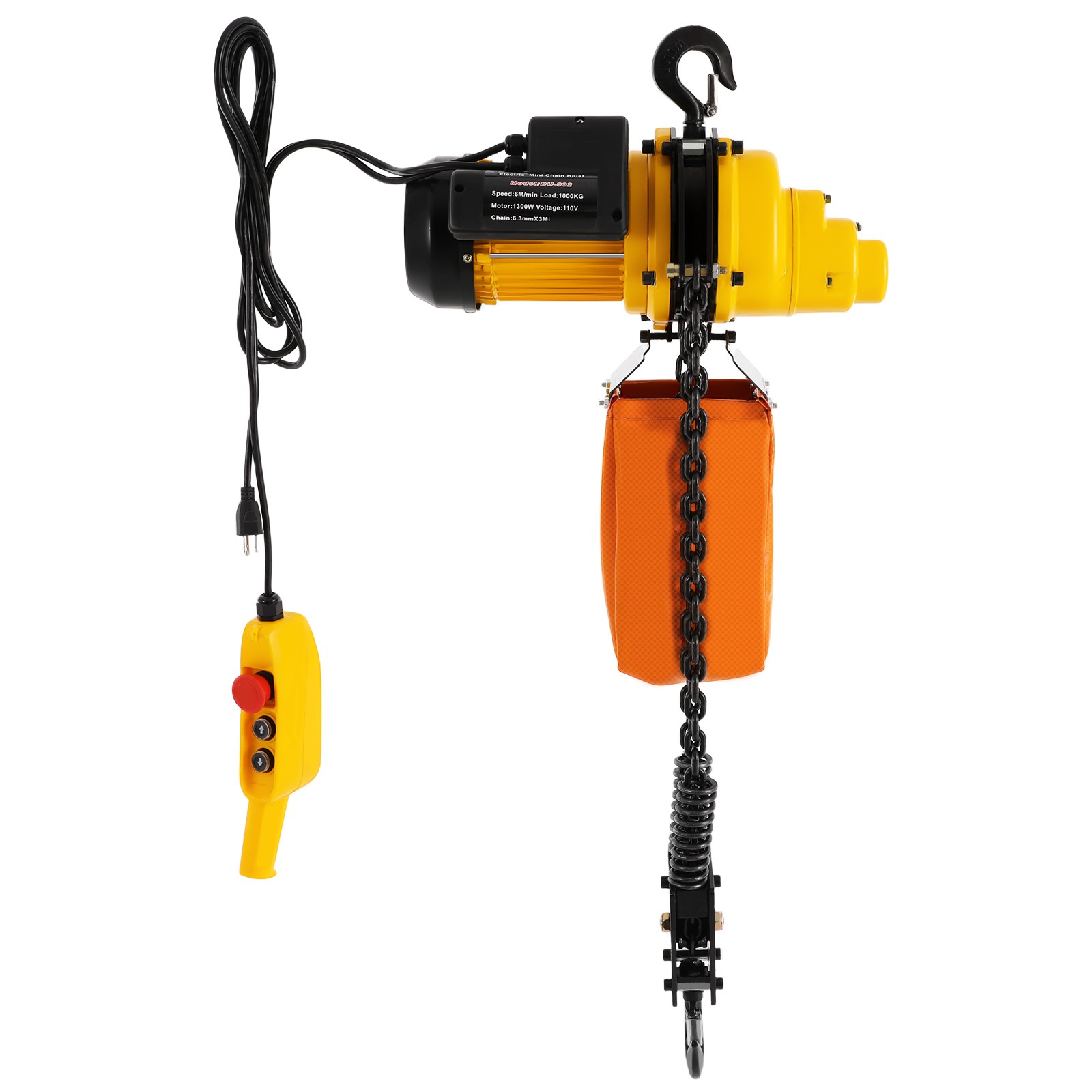 1 Ton Electric Chain Hoist & 10FT Double Chain Lifting Single Phrase 20Mn2