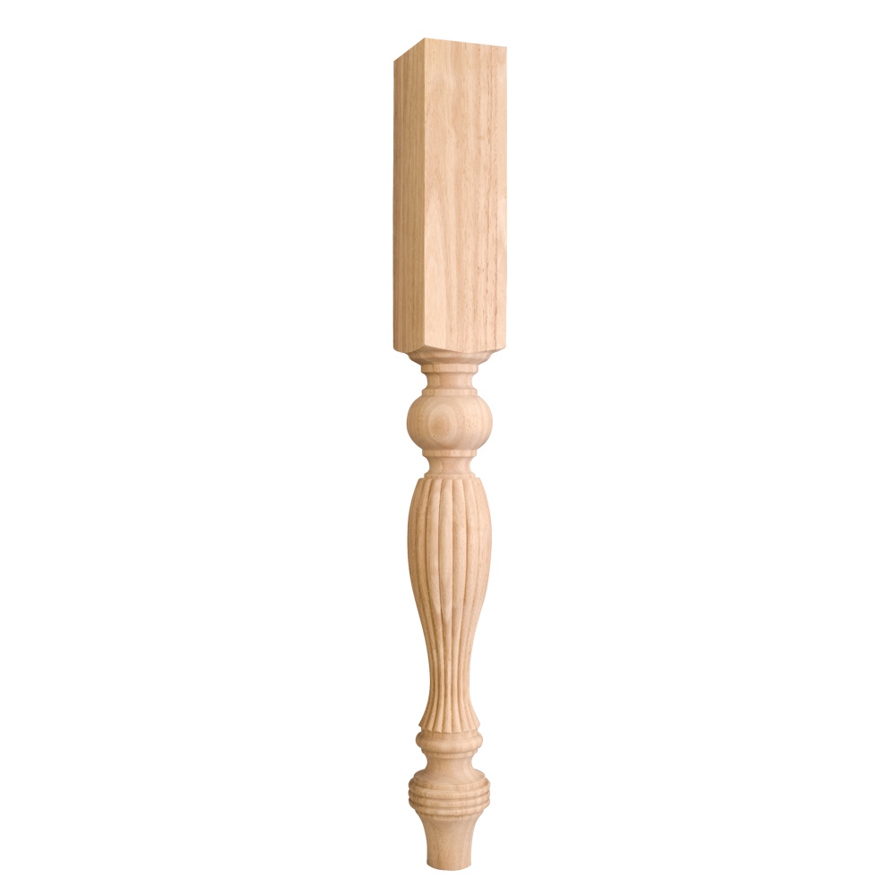 3-3/4″ x 3-3/4″ x 35-1/2″, Tapered Fluted Wood Post (Island Leg)-#P4-RW