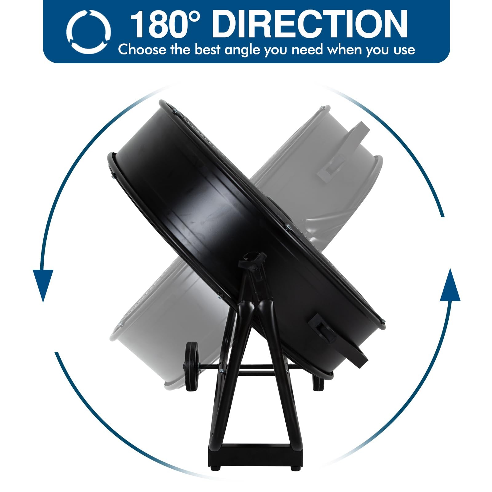 BILT HARD 24″ 8100 CFM High Velocity Industrial Drum Fan, 24 Inch, Black