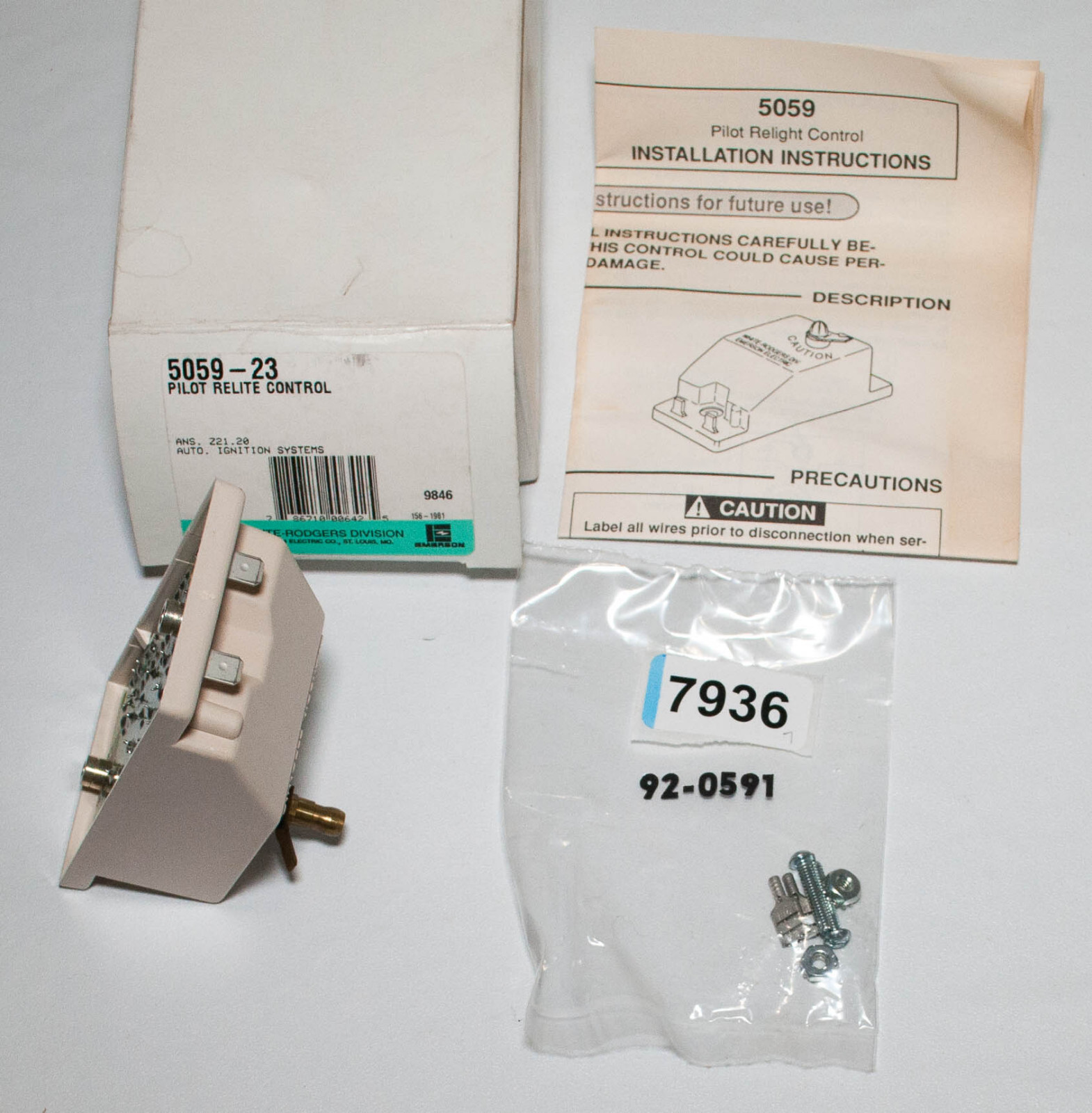 White Rodgers 5059-23 Pilot Relite Control