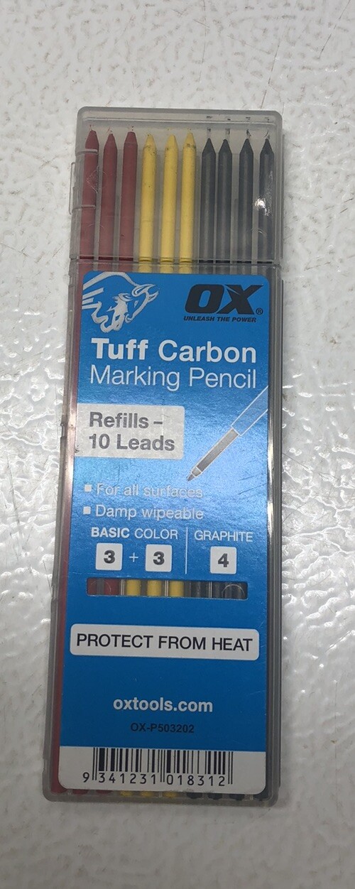 OX Pro Basic Tuff Carbon Pencil Leads Refills OX-P503202 Red, Yellow, & Graphite