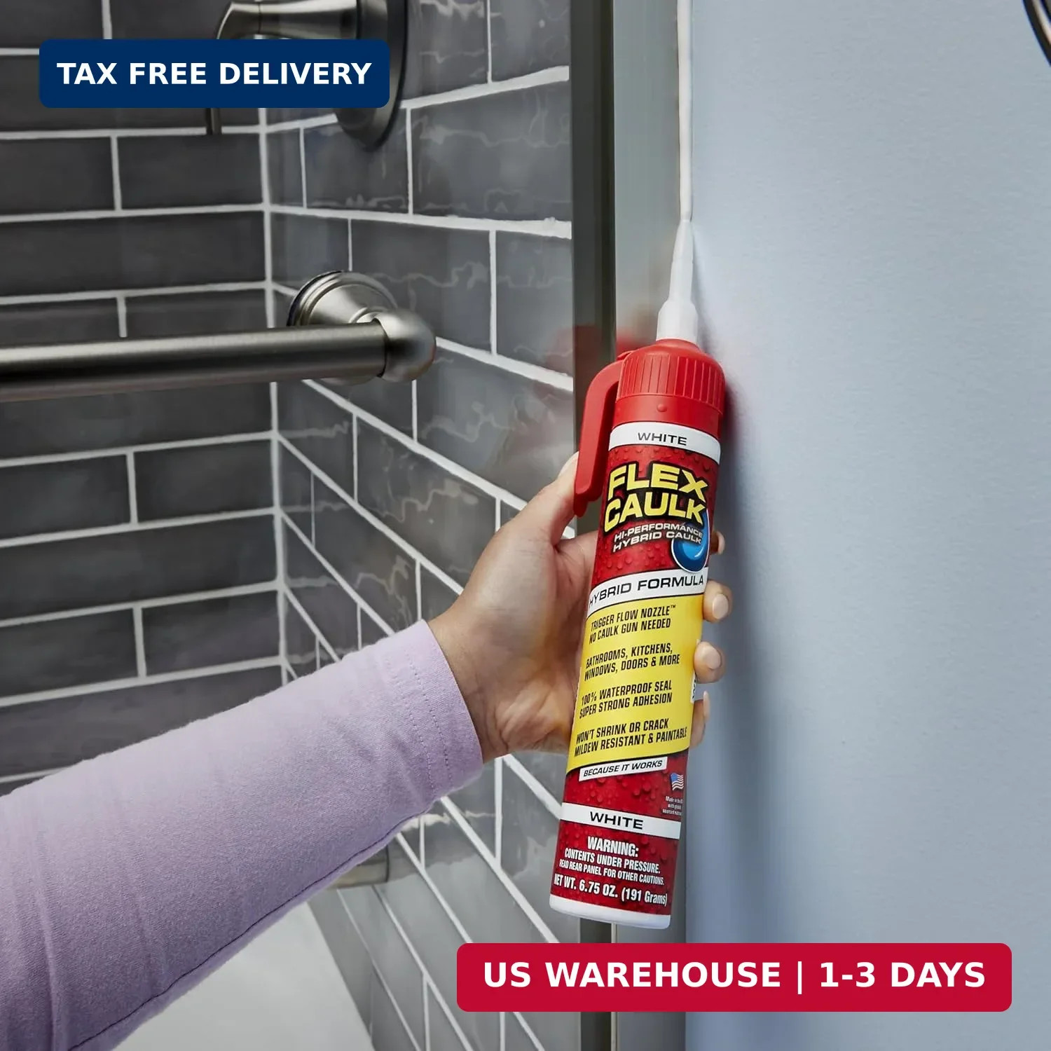Flex Caulk, Waterproof & Weatherproof Hybrid Polymer Sealant, Strong, Paintable,