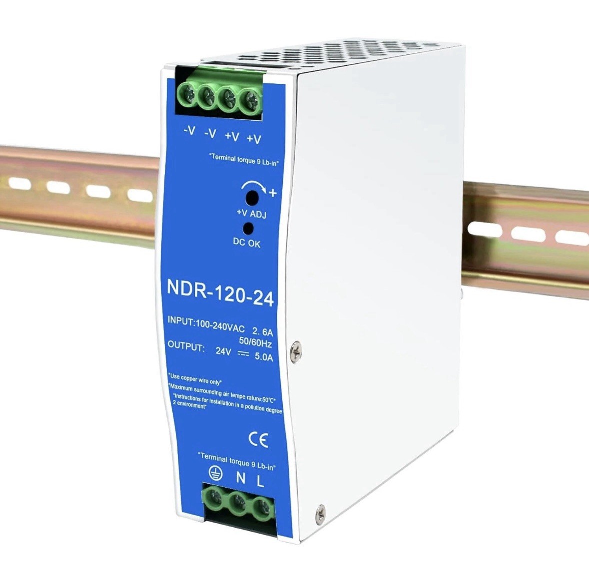 24Vdc Power Supply NDR 120W;Dual Output…