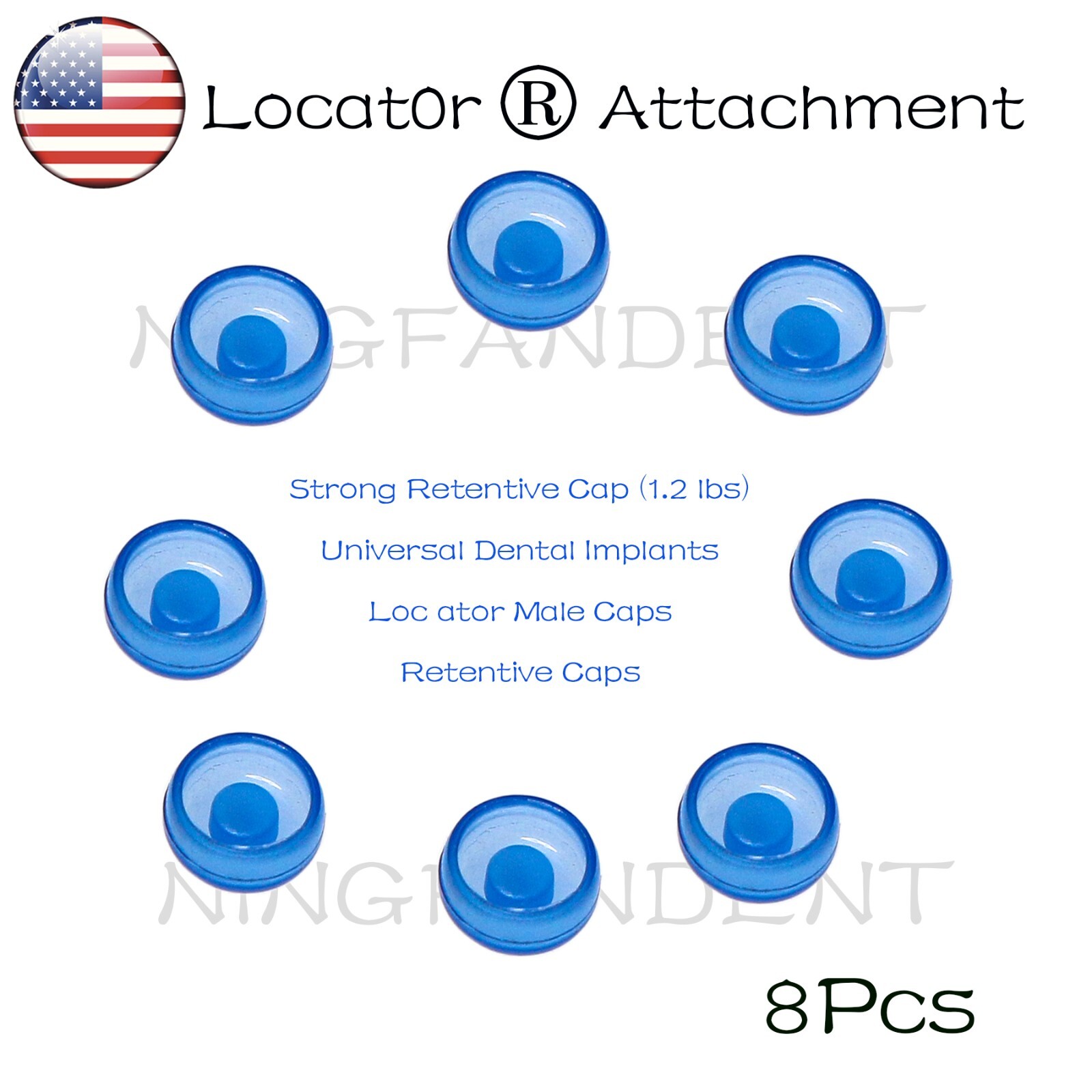US Dental Locator Overdenture Abutment Retention Cap Male caps Inserts set