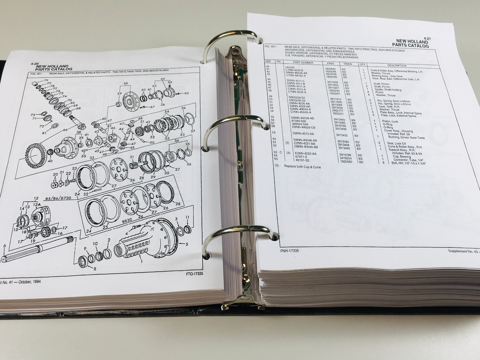 Ford 7810 7910 8210 8530 8630 8730 8830 Tractor Parts Manual Catalog Assembly