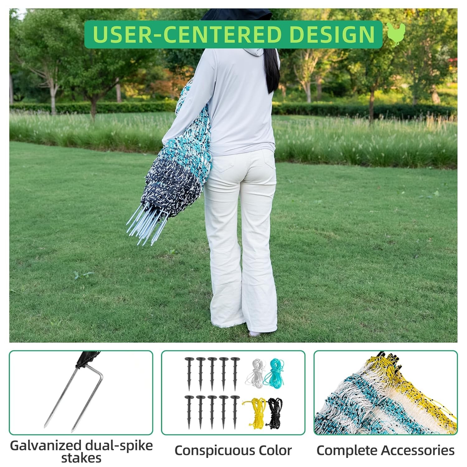 Durable & Portable Electric Poultry Netting Fence Ideal for Farm, Ranch, Garden