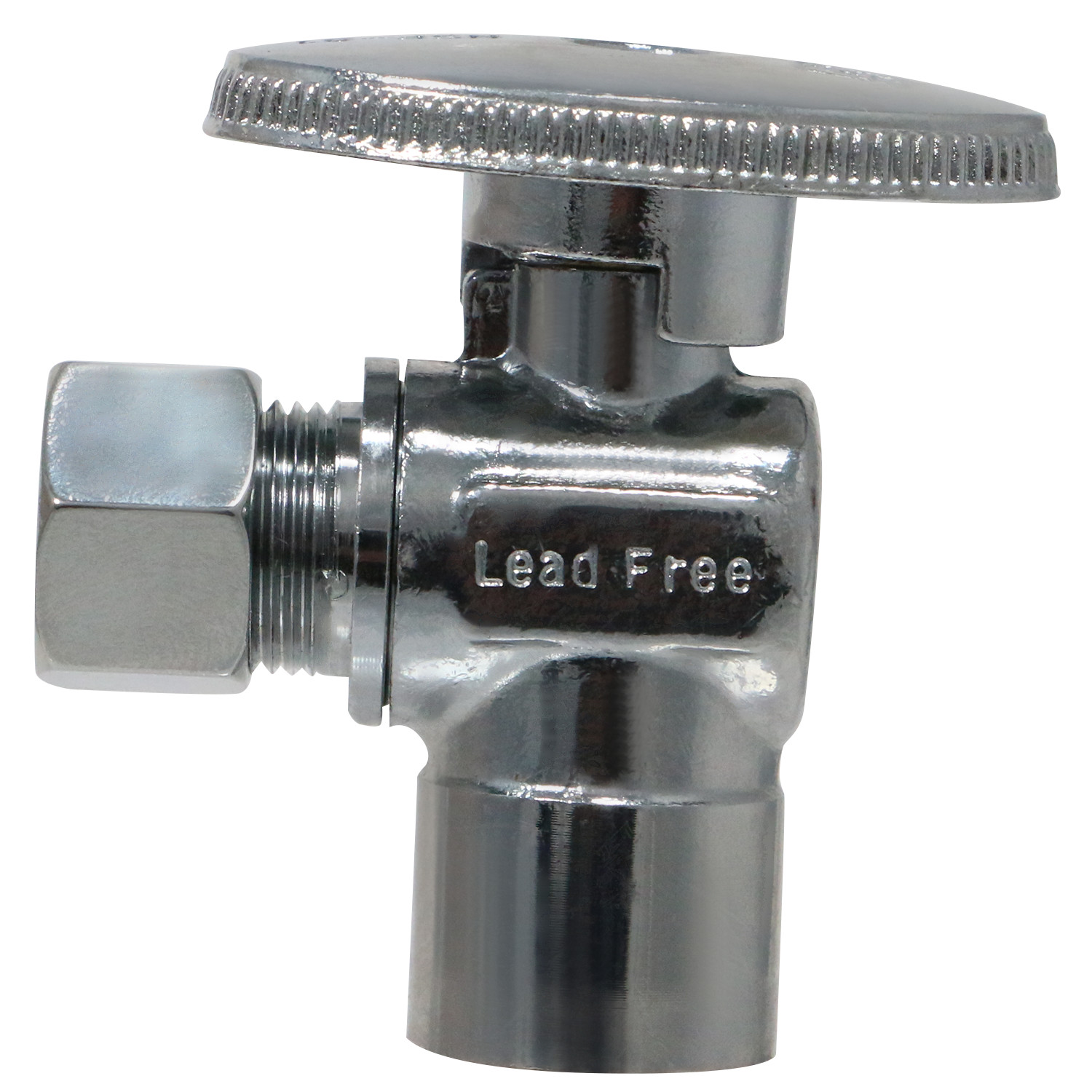 (100) 1/4 TURN ANGLE STOP VALVE COMPRESSION 3/8″ OD X 1/2″ SWEAT (LEAD FREE) NSF