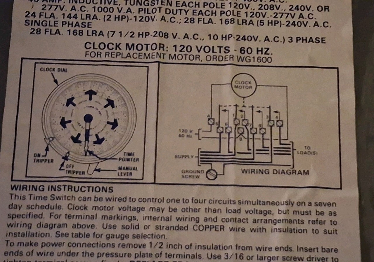 Intermatic T7401B 7-Day Mechanical Time Switch 4-Pole Enclosure