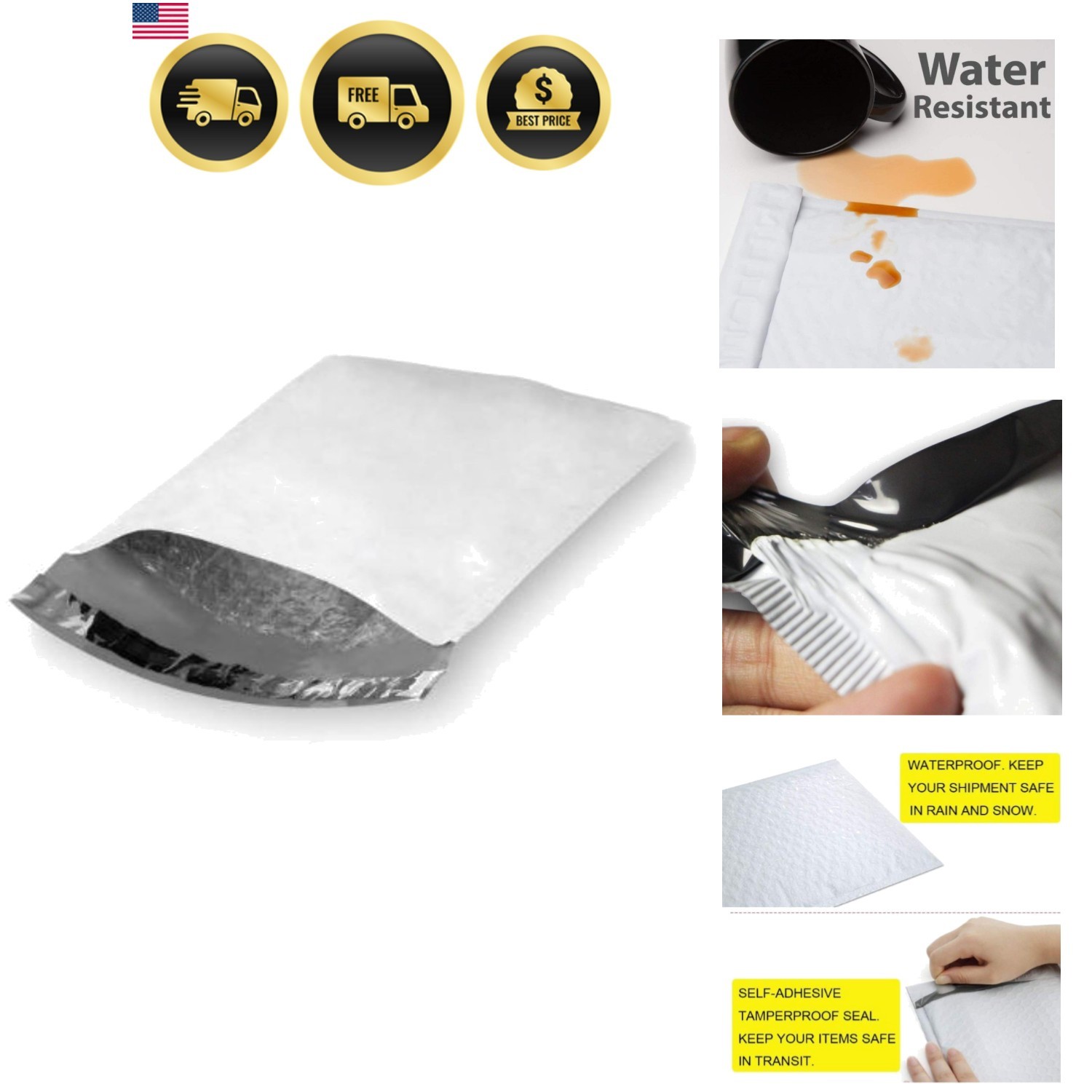 8.5×12 Poly Bubble Mailers | Padded Shipping Envelope Mailers Pack of 100