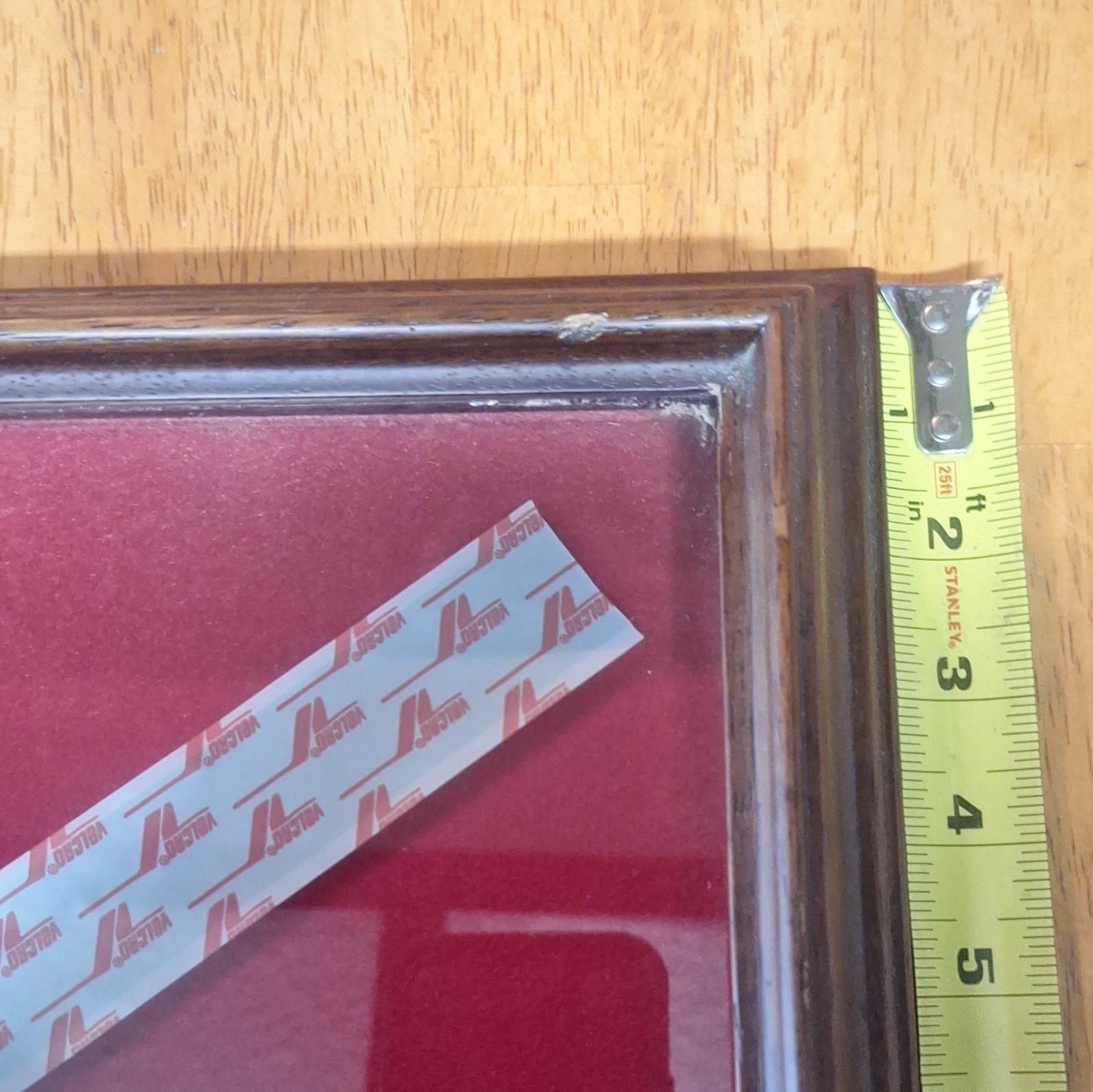 Studio America Wall Mounted Wood & Glass Display Case with Red Felt Interior