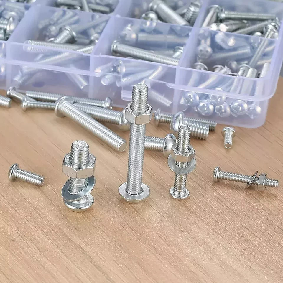 1080 Pcs Screws Bolts & Nuts Assortment Kit Metric Machine Pan Head Hex Phillips
