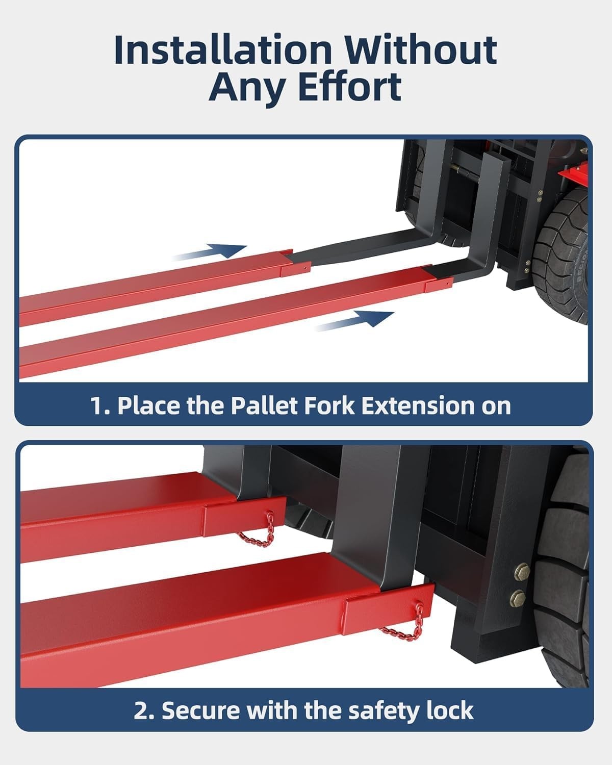 Forklift Extensions 94″ Long | 5500LB Capacity, Robust Q235 Steel Construction
