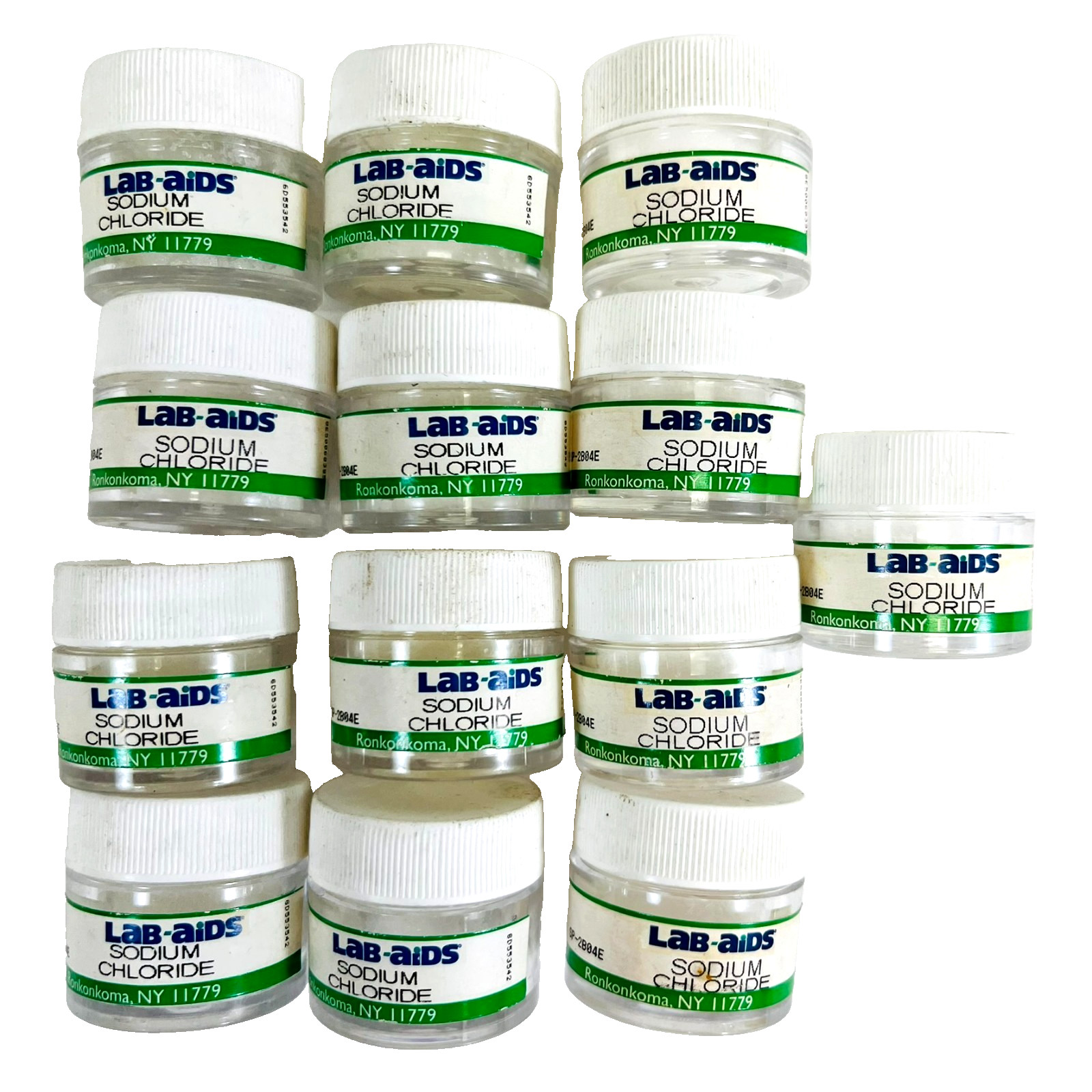 Lot of 13 LAB-AIDS Sodium Chloride Jars Educational Science Kit Supplies