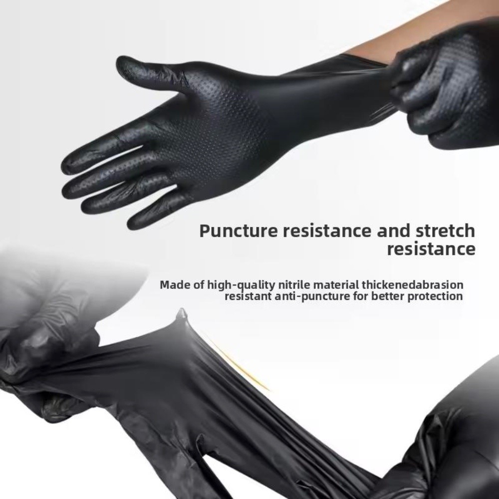 8 Mil 100/200/300/400Pcs Nitrile Disposable Gloves Powder Latex Free L & XL Size
