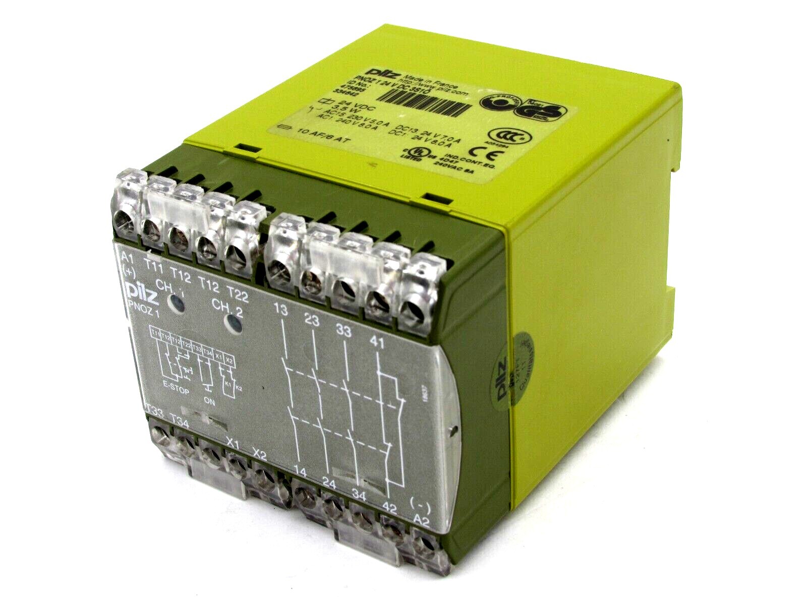 USED PILZ PNOZ-1-24VDC-3S10 SAFETY RELAY 475695 PNOZ124VDC3S10