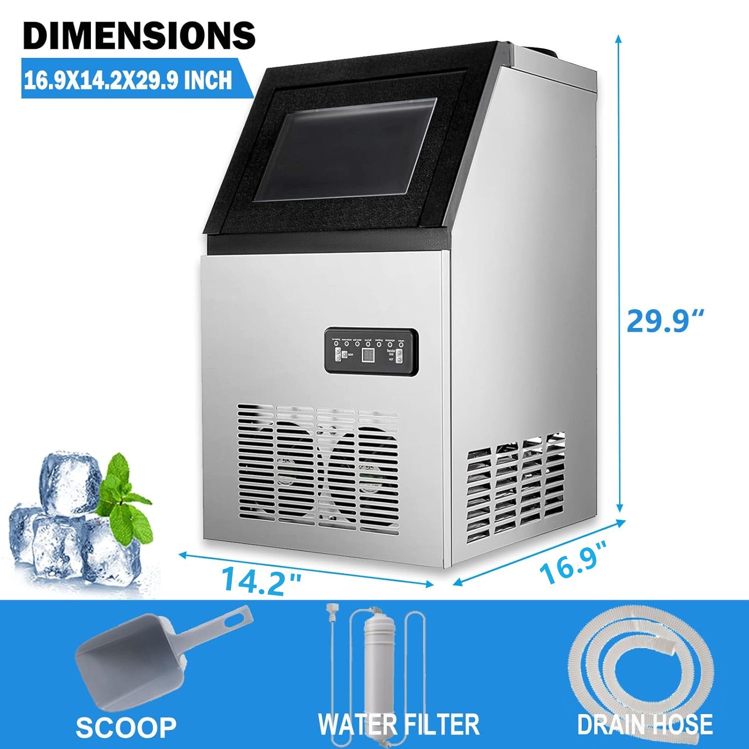 Commercial Ice Maker Ice Cube Machine Countertop Ice Ball Maker Nugget Ice Maker