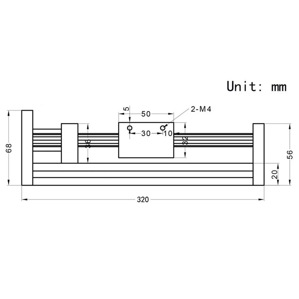 200mm Effective Travel Length Double Optical Axis Guide Ballscrew SFU1605 2 rod
