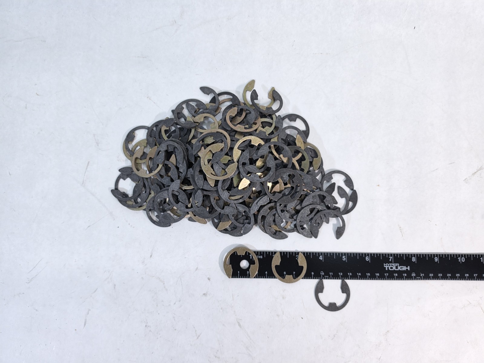Large Lot of E-Clips (approx 200) Retaining Rings Circlips Steel and Brass