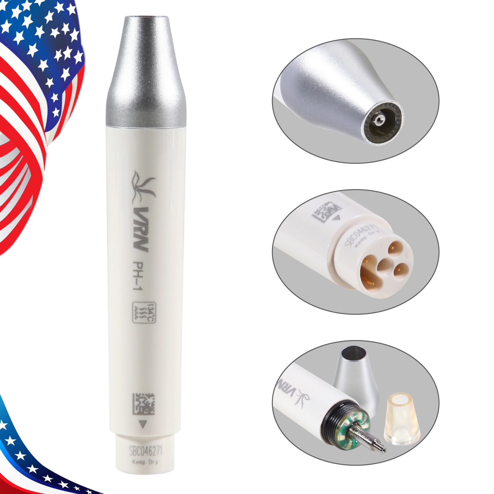 1-10 Dental LED Detachable Scaler Handpiece for Ultrasonic Piezo Scaler VRN-A8