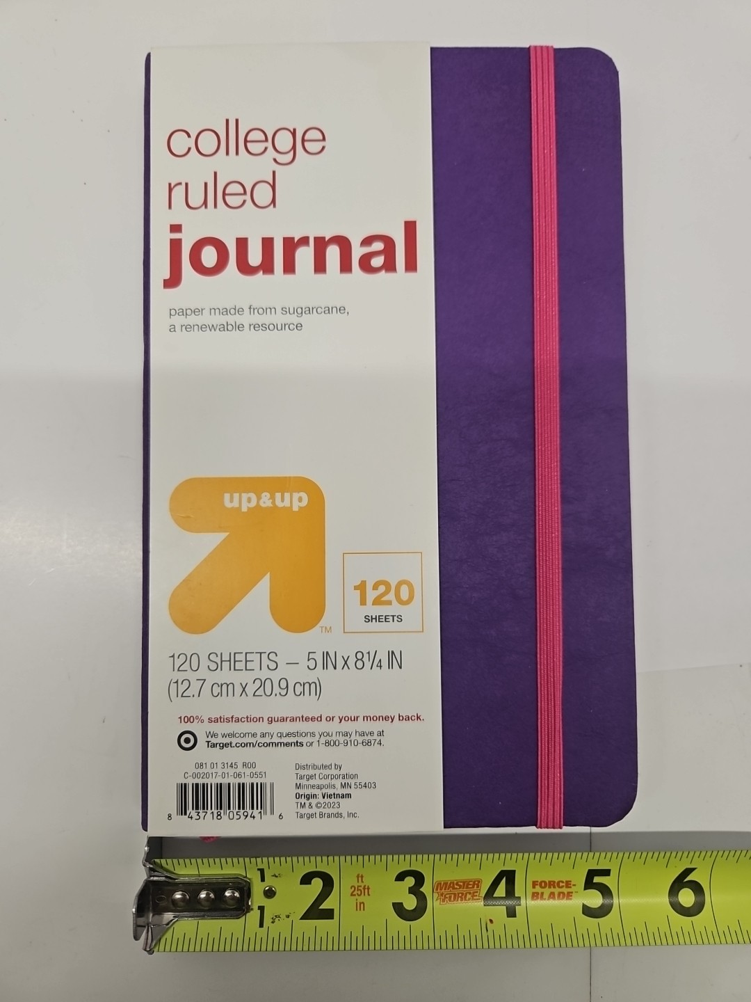 UP & UP COLLEGE RULED JOURNAL PURPLE 120 SHEETS 5 IN X 8.50 IN