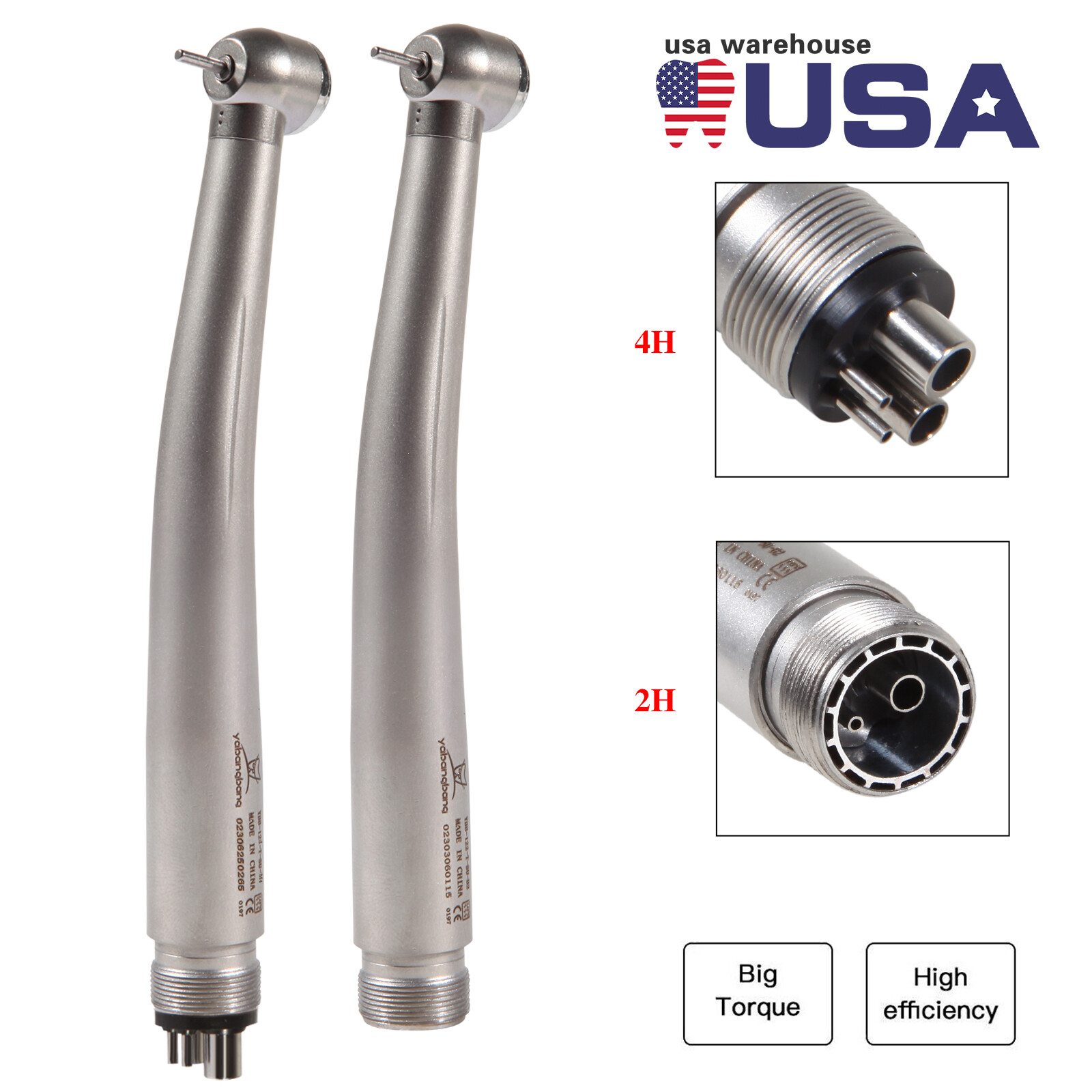 NSK Style Dental 45 Degree Surgical / High Speed Handpiece LED No LED 4/2 Holes