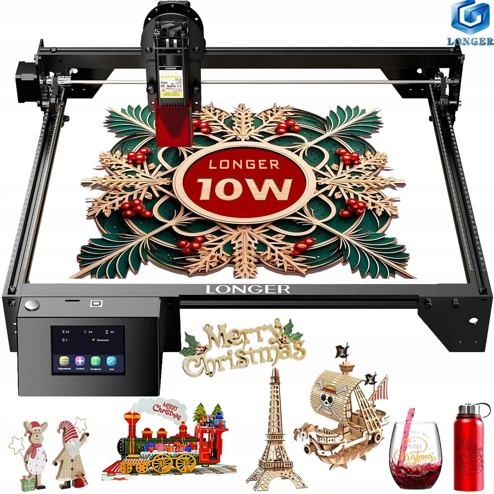LONGER RAY5 10W W/ Roller High-Precision-Laser-Engraver and Laser Cutter Machine