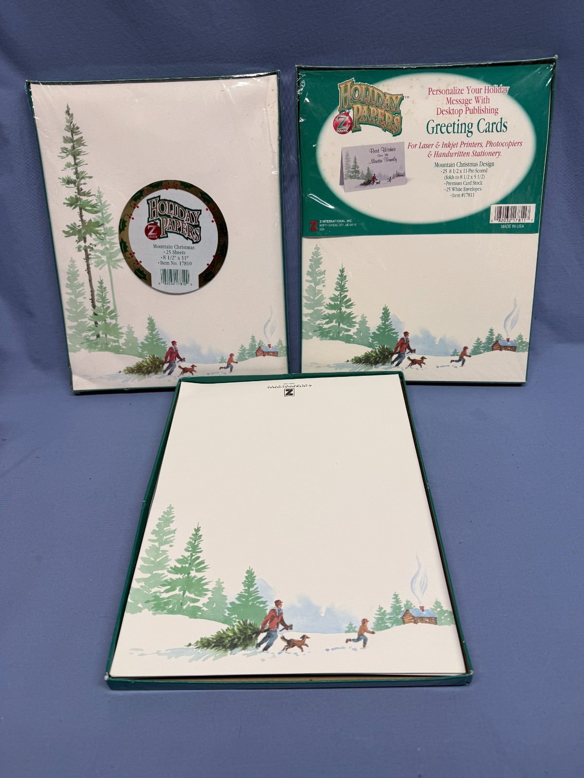 Holiday Papers Stationary Envelopes Vtg Z-Grafix Lot 2 Sealed Packs+ Santa Xmas