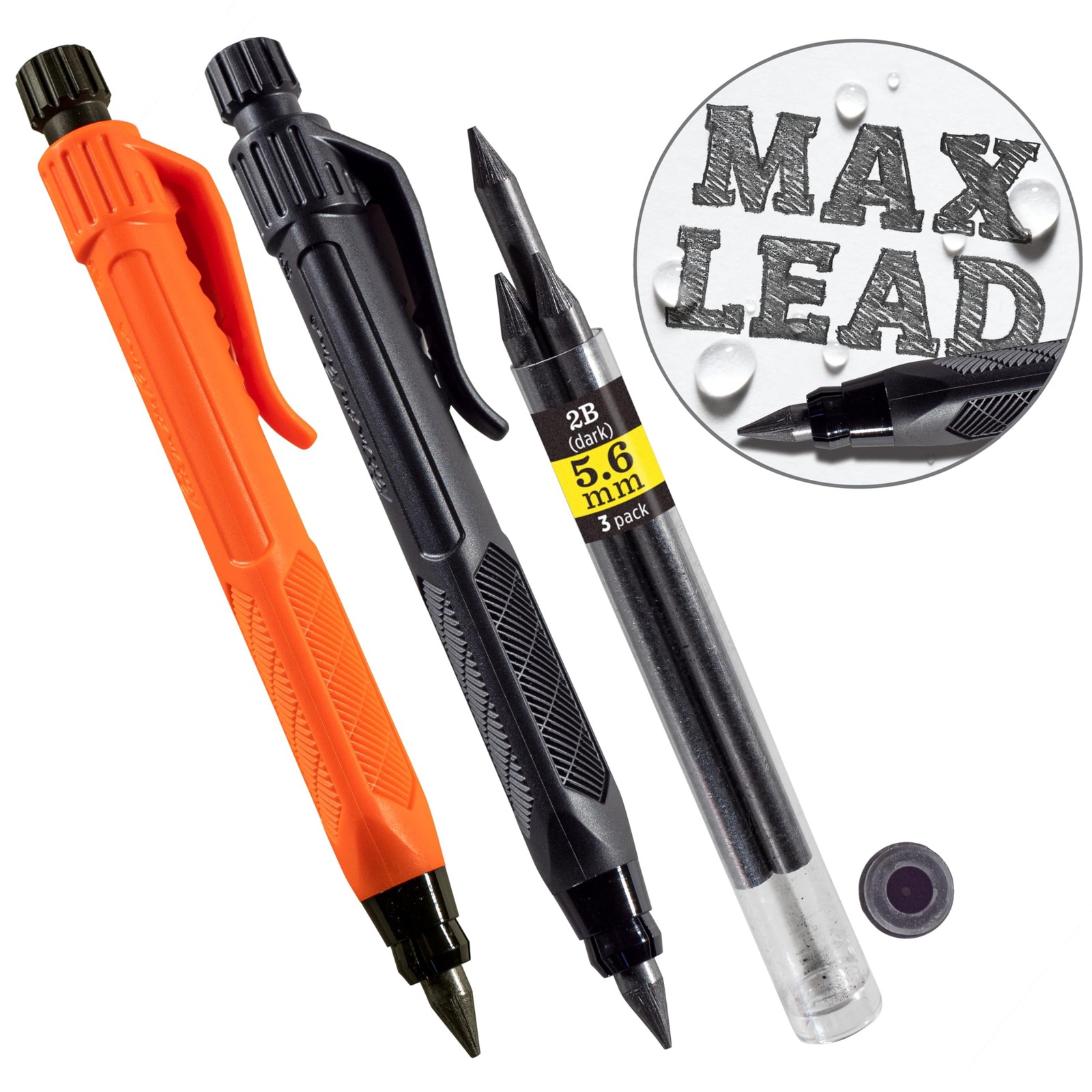 Rite In The Rain Heavy Duty Gravity-Fed Lead Holder Pencil 5.6Mm Dark 2B Lead