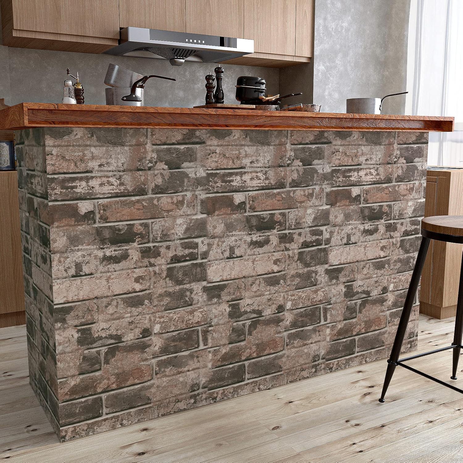 VaryPaper Vintage Brown Brick 15.7''x78.7'',