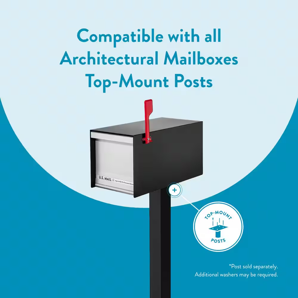 Mailmax Textured Black & Silver, Large, Galvanized Steel & Aluminum, Post-Mount