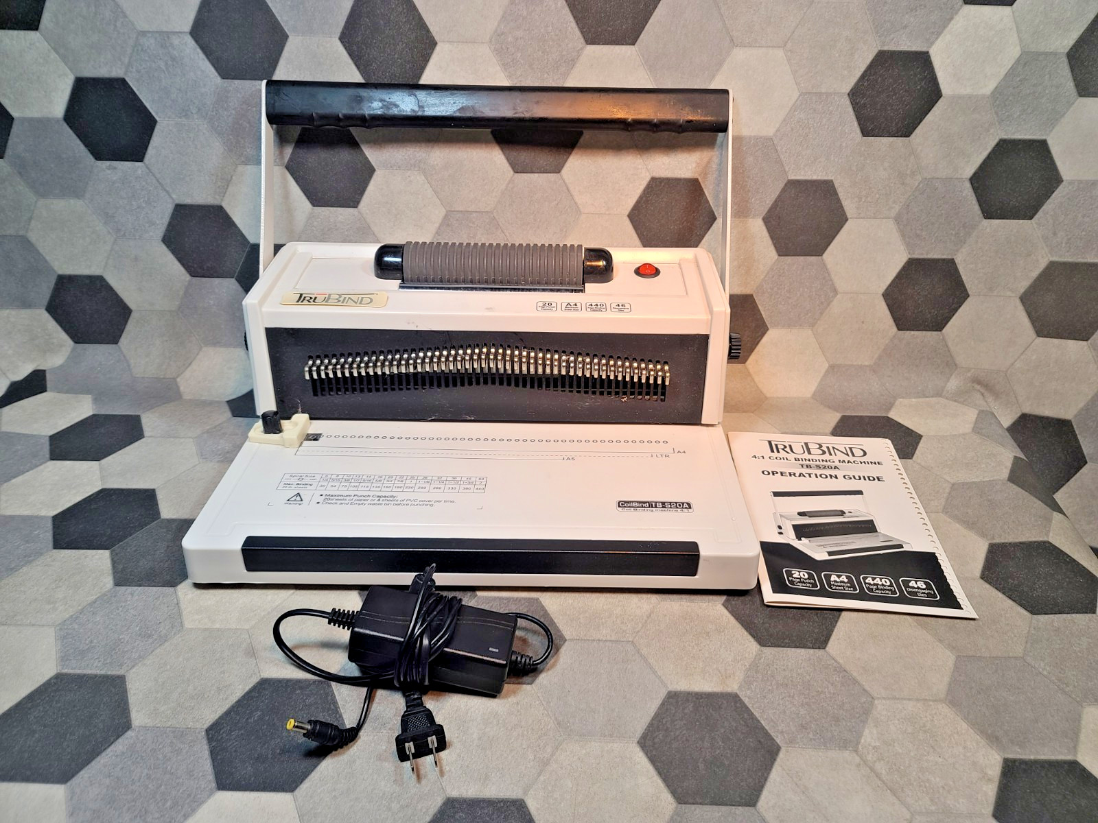TruBind 4:1 Coil Binding Machine TB-S20A Spiral Binder and coil lot