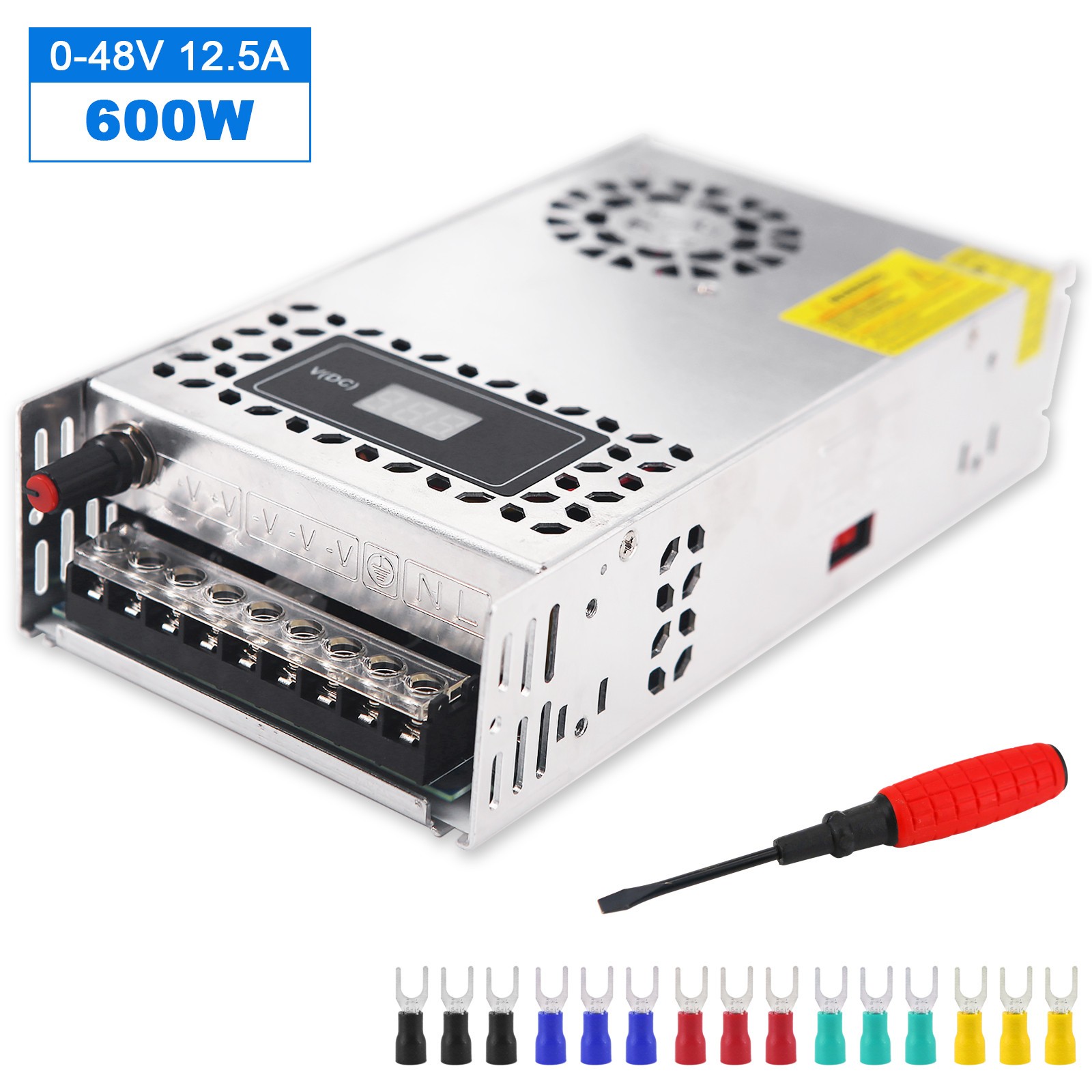 LED Display 120V AC to 0-48V 12.5A 600W DC Converter Switching Power Supply