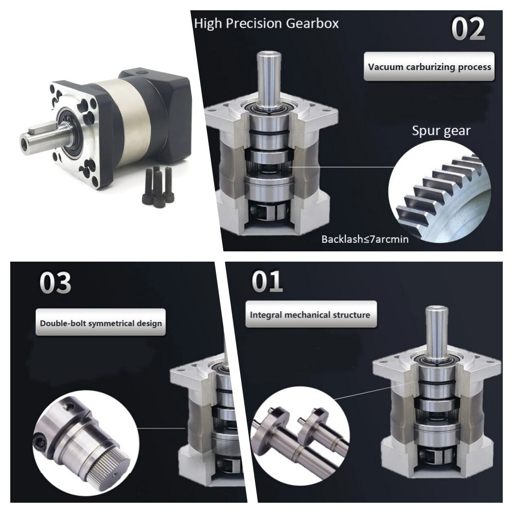 Precision Planetary Gearbox Reducer 7arc-min for AC 80mm Servo motor 19mm input