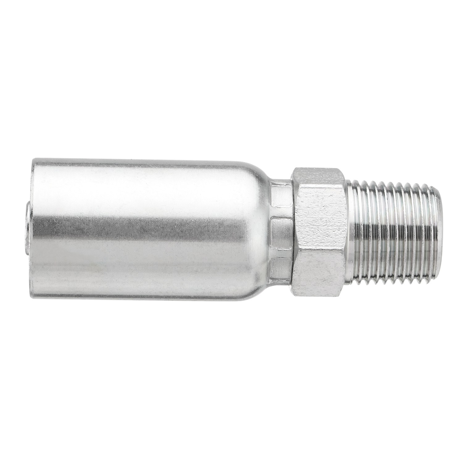 12 x 3/8″ I.D. Hose x 3/8″ NPTF Male W/ Cover Hydraulic Hose End Crimp Fittings