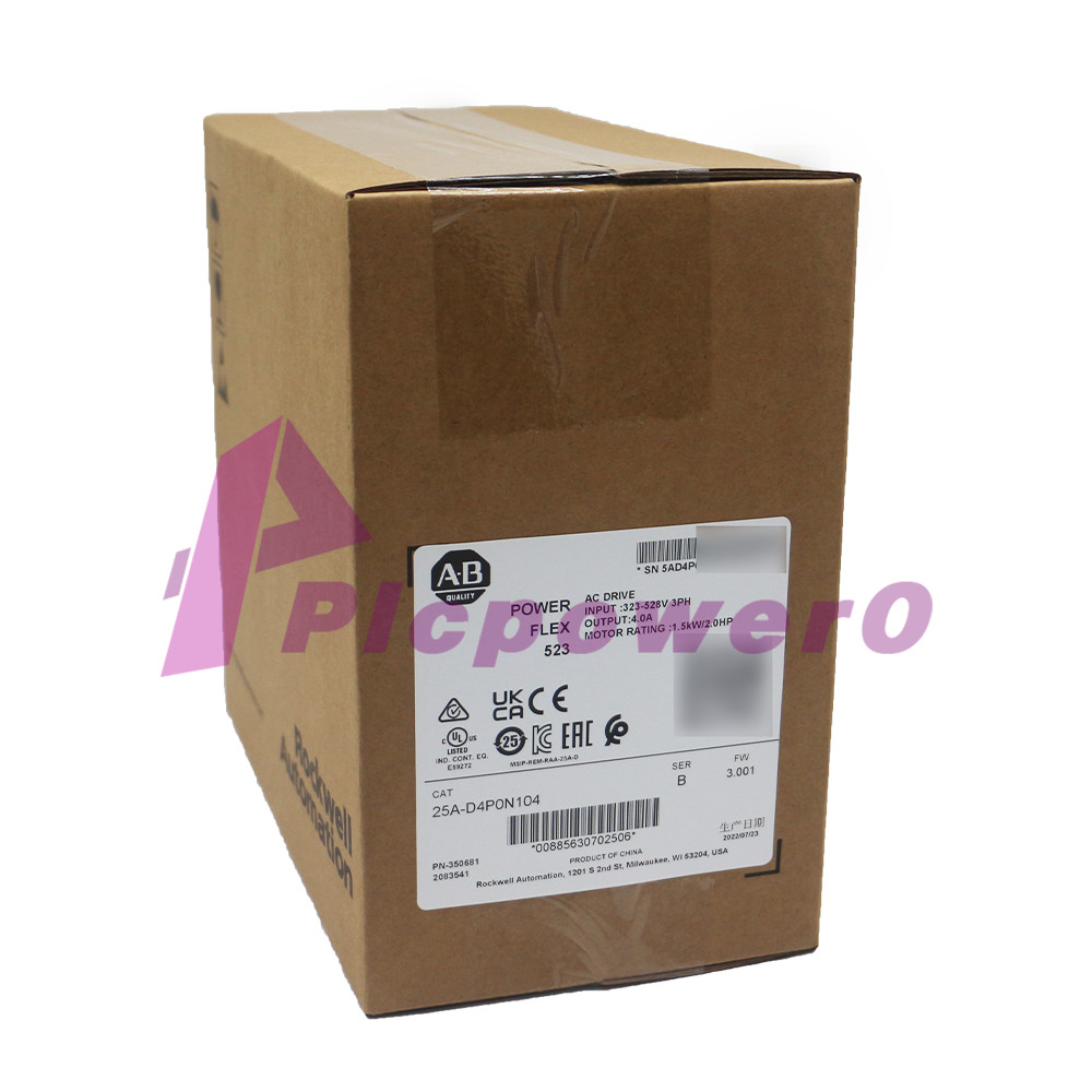 New Allen Bradley 25A-D4P0N104 PowerFlex 523 AC Drive 1.5kW (2Hp) 3 Phase