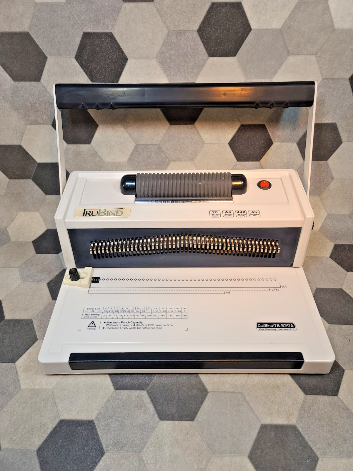 TruBind 4:1 Coil Binding Machine TB-S20A Spiral Binder and coil lot