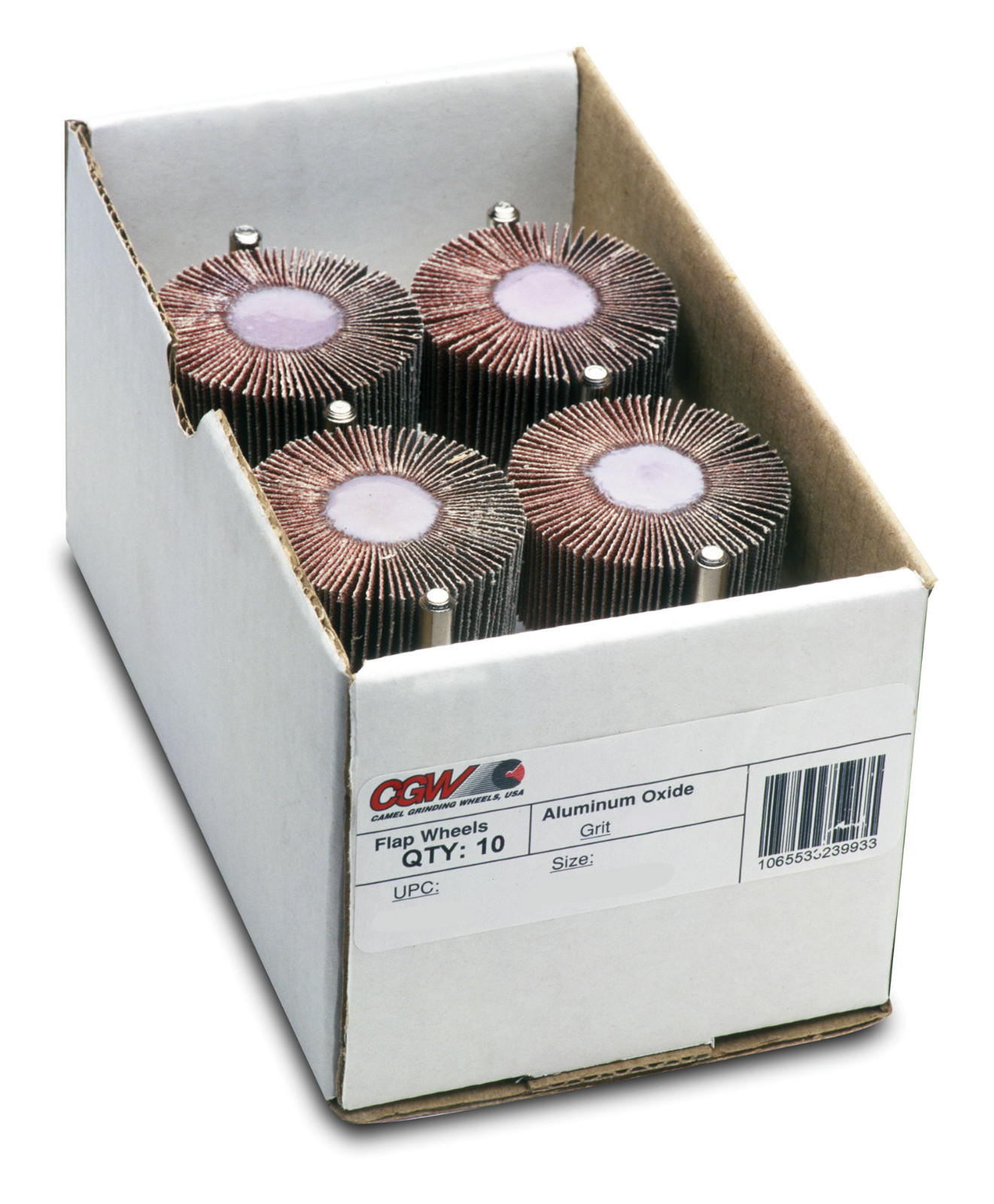 3/4″ x 3/4″ 1/4″ Shank 80 Grit Flap Wheels Firm Aluminum Oxide 10pcs CGW 37099