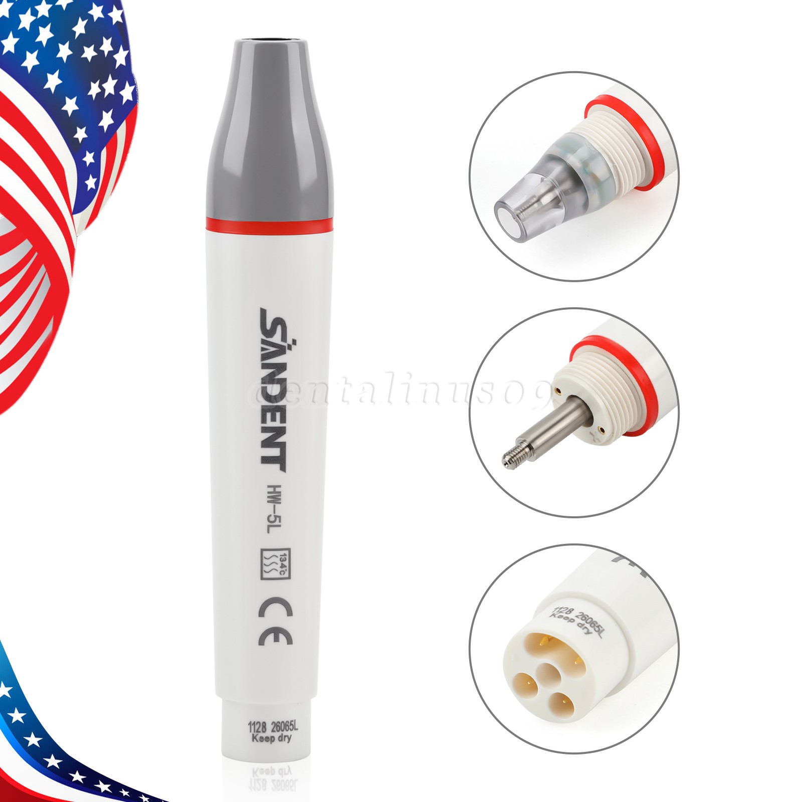 2X Dental Air Polisher Teeth Polishing Handpiece Hygiene Prophy 4 Holes w/ Tips