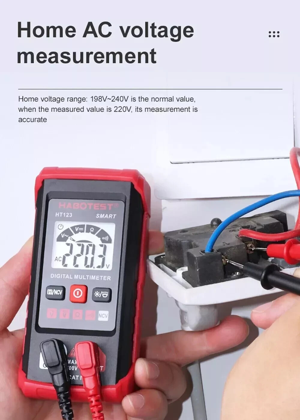 AUTO Scanning Digital Multimeter Smart Voltmeter Ohmmeter AC DC Meter Tester