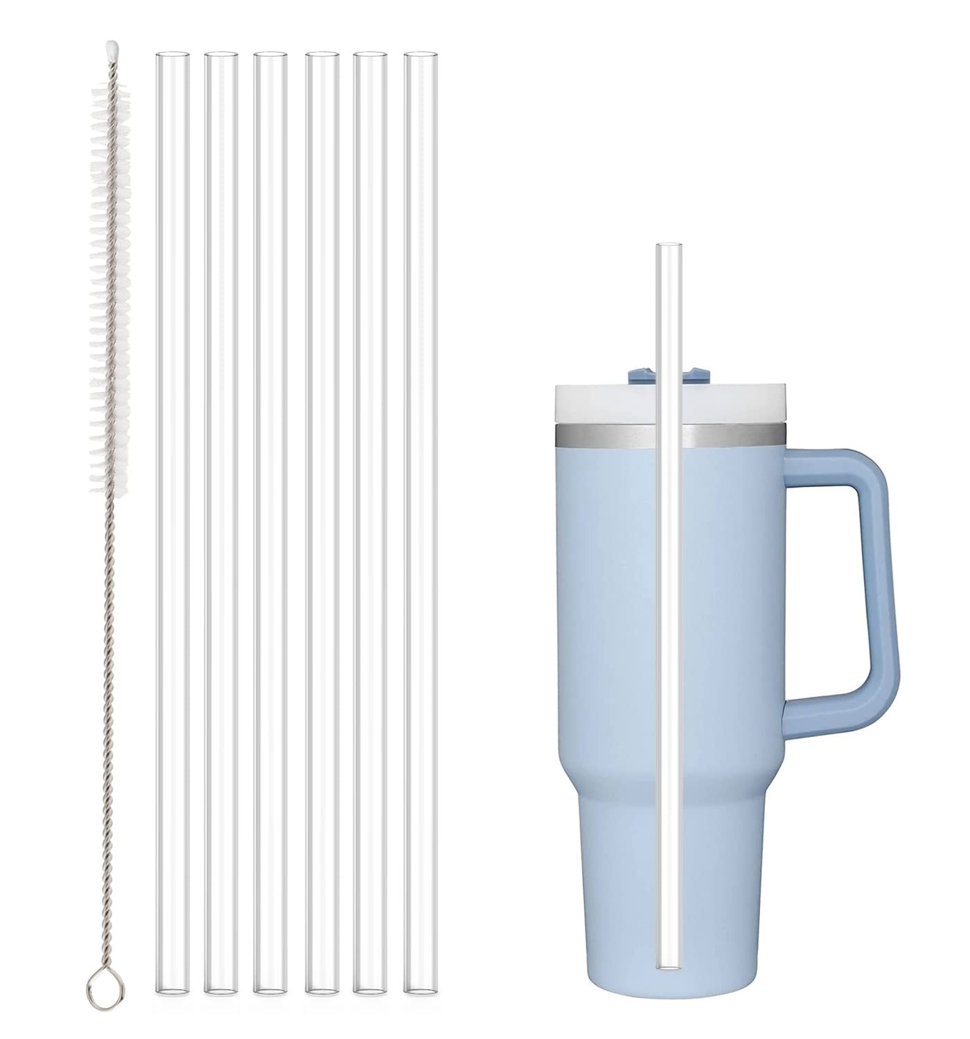 Beonsky Replacement Straw For 40oz/30oz, Clear Straw*6 40oz/30oz