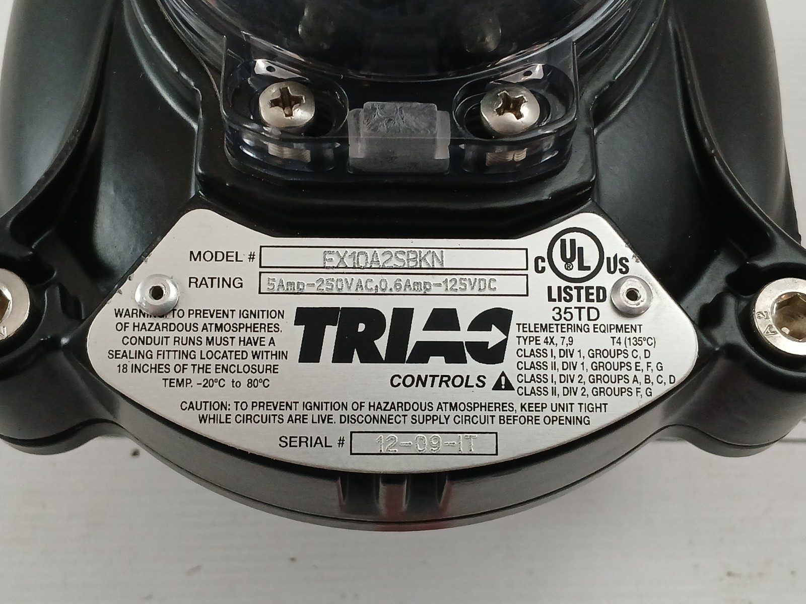 TRIAC CONTROLS EX10A2SBKN Hazardous Location Limit Switch 5AMP-250VAC