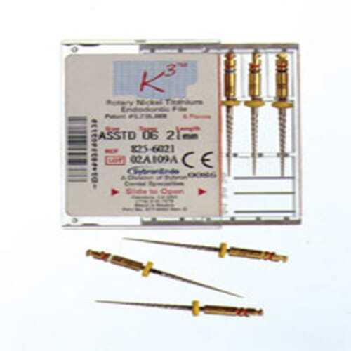 K3 Rotary Files #25, 30mm, .02 NiTi Rotary File, Pack of 6