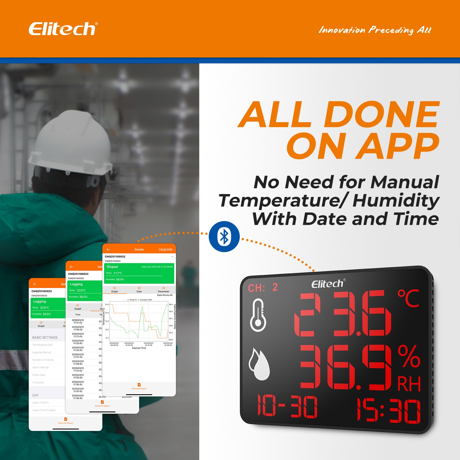 Elitech DR-230W Professional Lab Data Logger Humidity Temperature Monitor Wifi