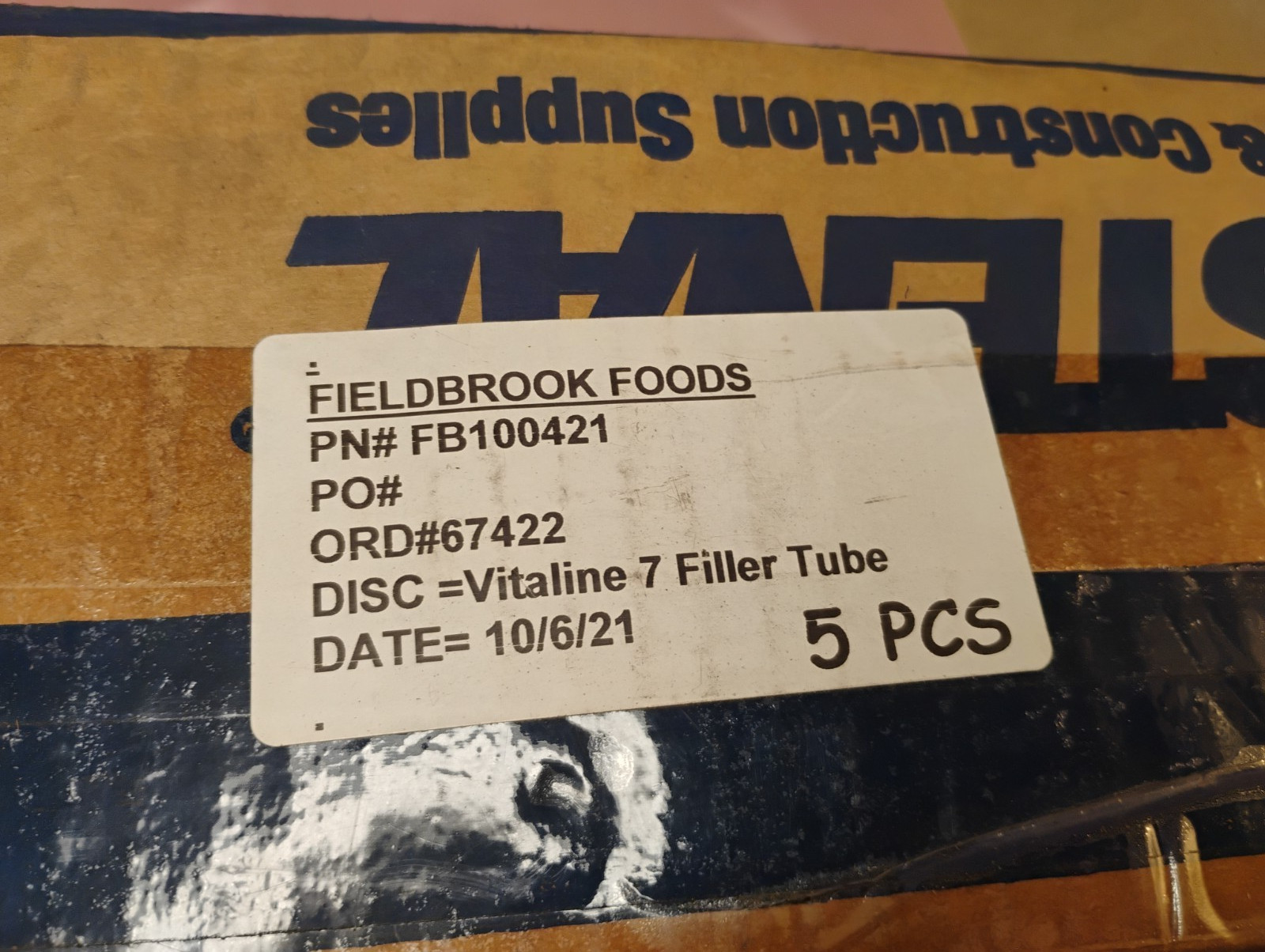 5, Fieldbrook Foods Vitaline 7 Filler Tubes FB100421 – Fast Ship