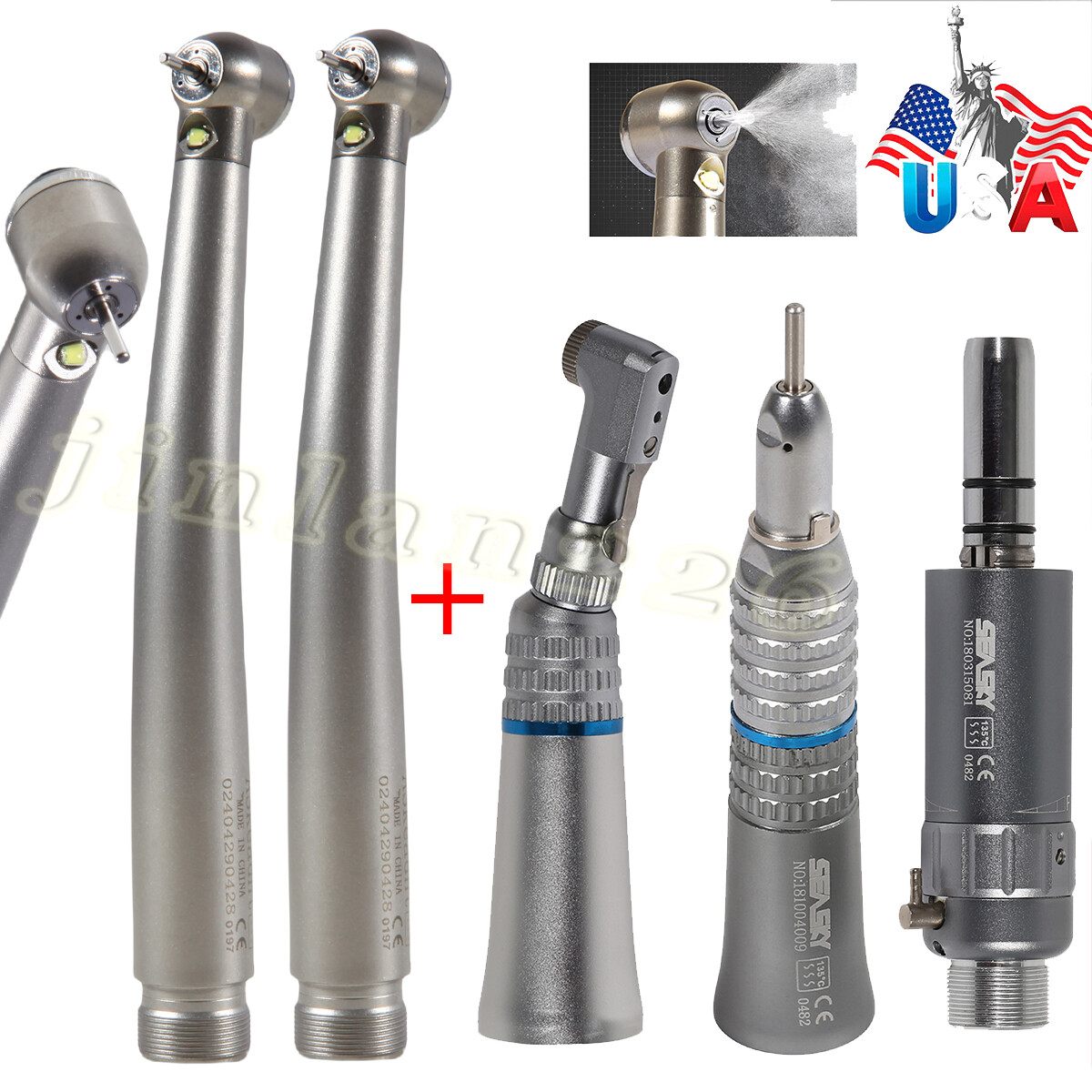 2 Fit Kavo LED High Speed Handpieces +1 Low Speed Latch Oral Kit 2 Hole US STOCK