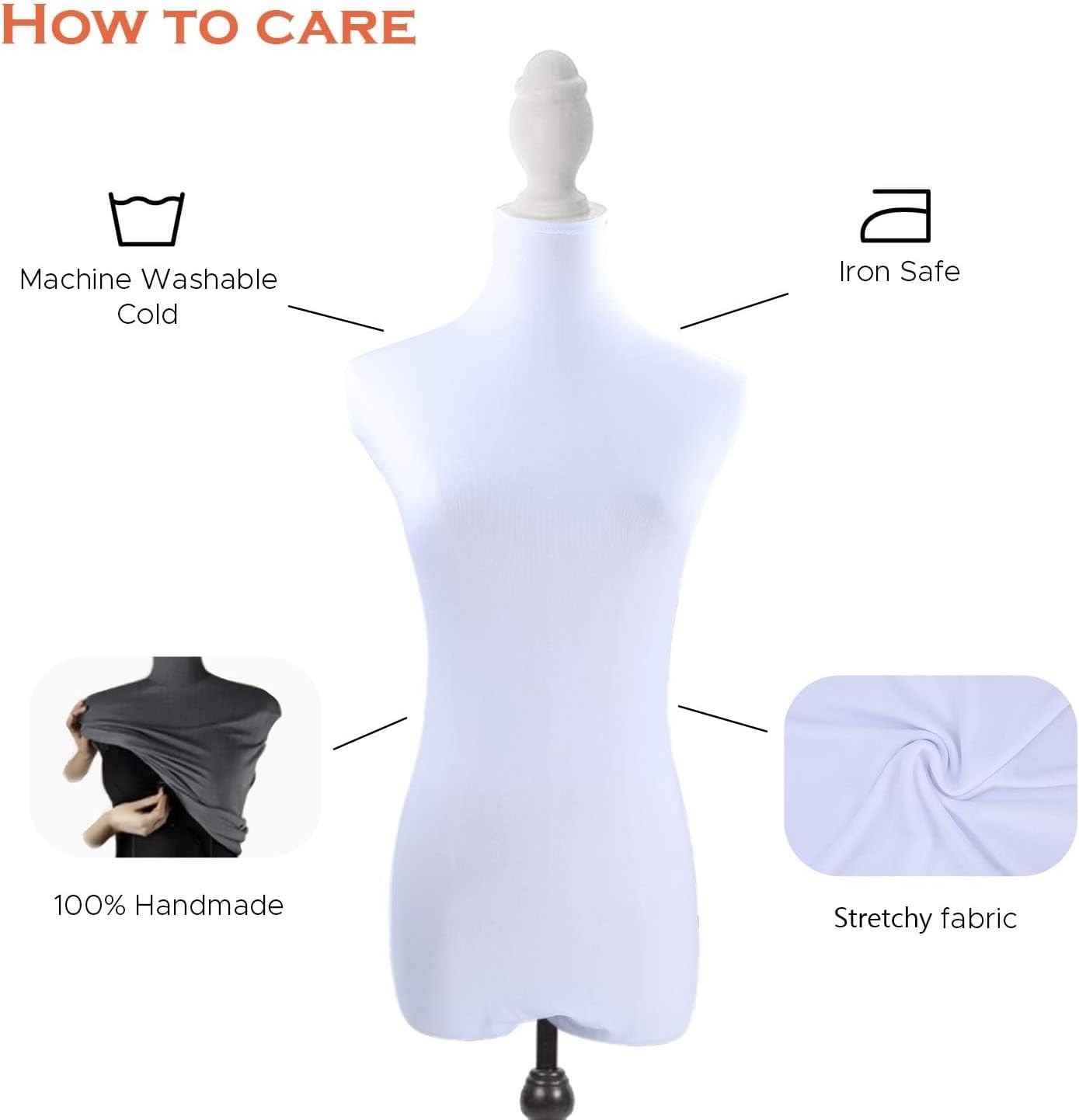 White Superb Mannequin Fabric Cover, Soft Stretchy, for Fashion Designer Reta…