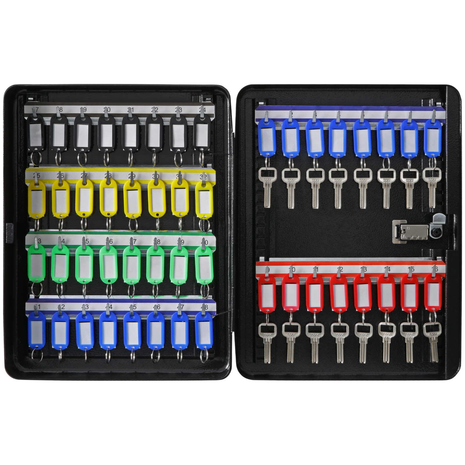 VEVOR 48-Key Cabinet Key Safe with Combination Lock & Keys Adjustable Racks