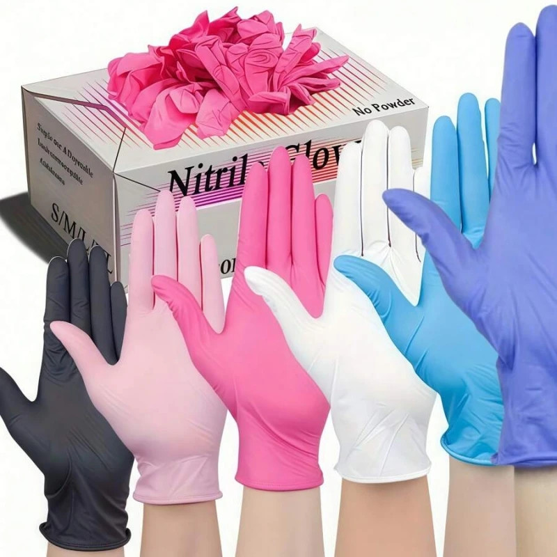 100PCS Disposable Nitrile Gloves Latex Free Cleaning Gloves for Kitchen Cooking